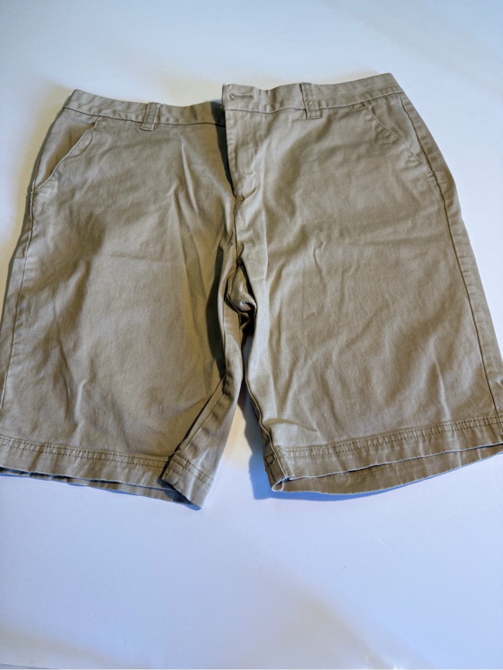 BCG Khaki Tan Flat Front Chino Bermuda Shorts 14